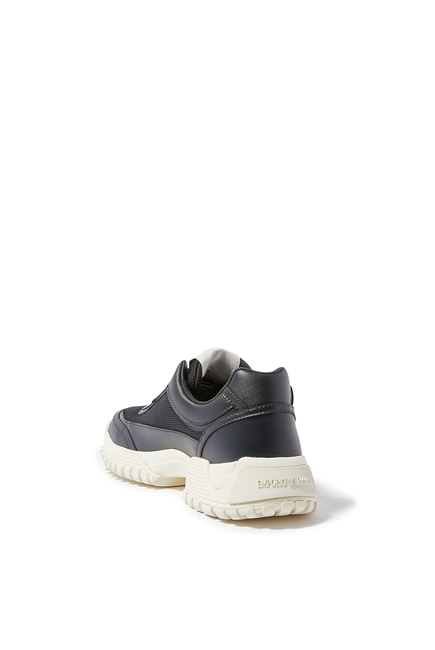 Chunky Leather & Mesh Sneakers